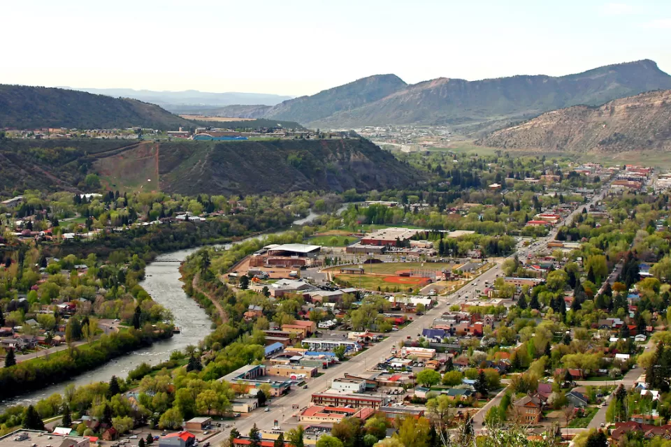 The Animas River winds through the town of Durango in southwestern Colorado